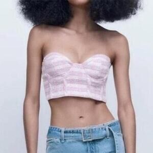 Zara pink and white tweed